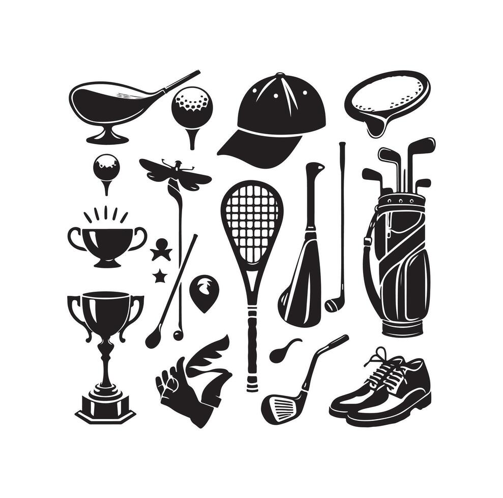 Golf Symbol Sammlung Illustration Silhouette Stil vektor