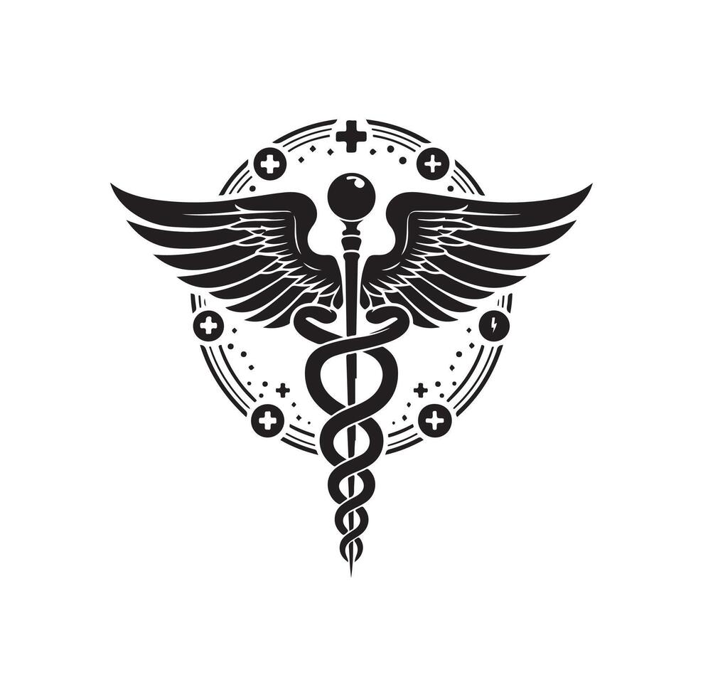 caduceus symbol, medicinsk och hälsa relaterad ikon vektor