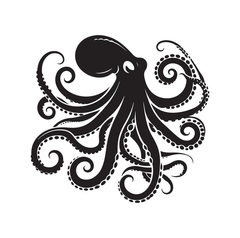 Tintenfisch Silhouette Illustration Logo vektor