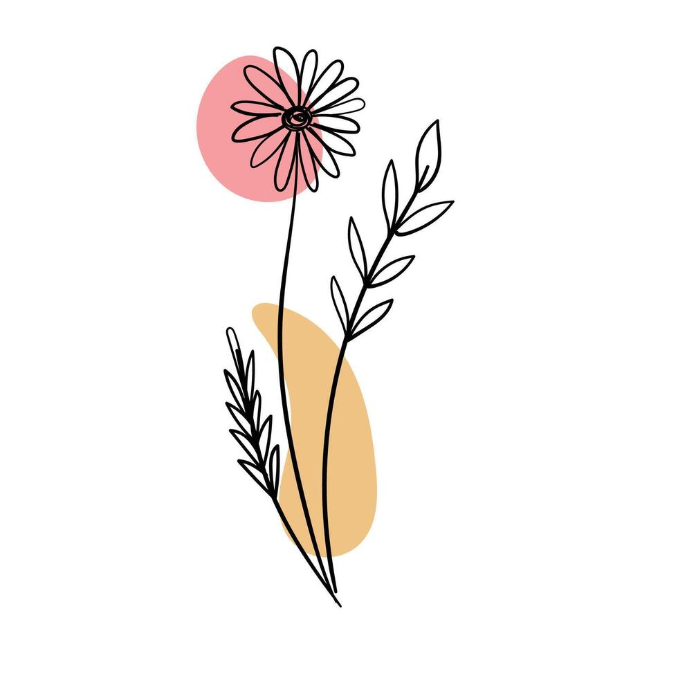 platt enkel blomma översikt illustration vektor