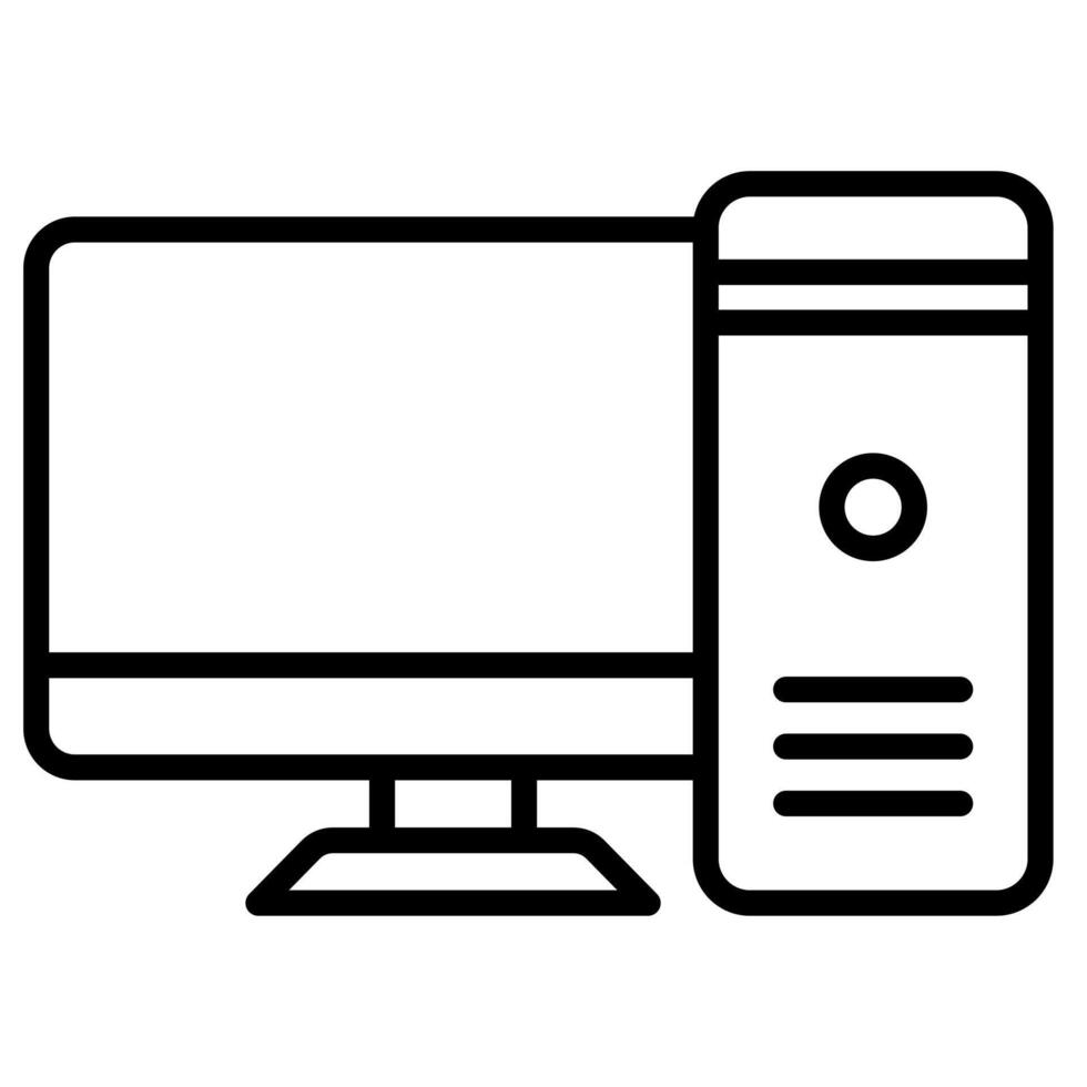 Büro Computer Symbol Linie Illustration vektor