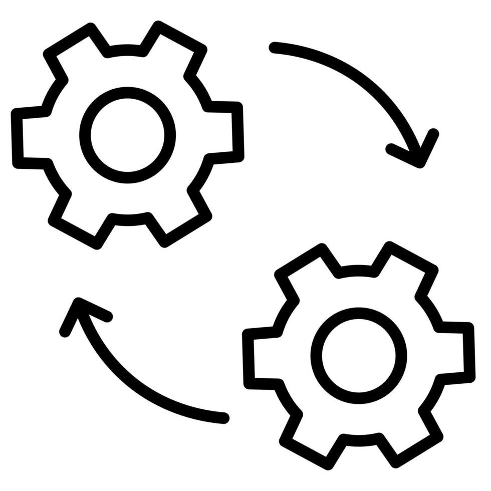 Betrieb Synchronisation Symbol Linie Illustration vektor