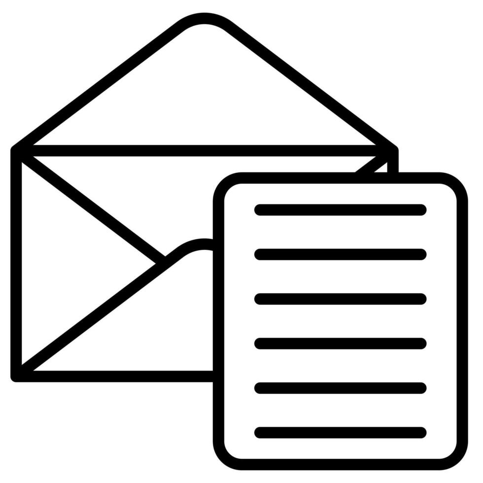 Büro Mail Symbol Linie Illustration vektor