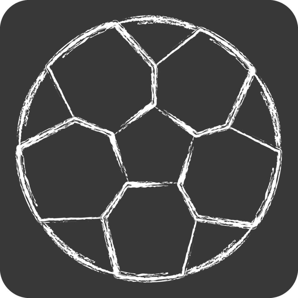 Symbol Fußball. verbunden zu Fußball Symbol. Kreide Stil. einfach Design Illustration vektor