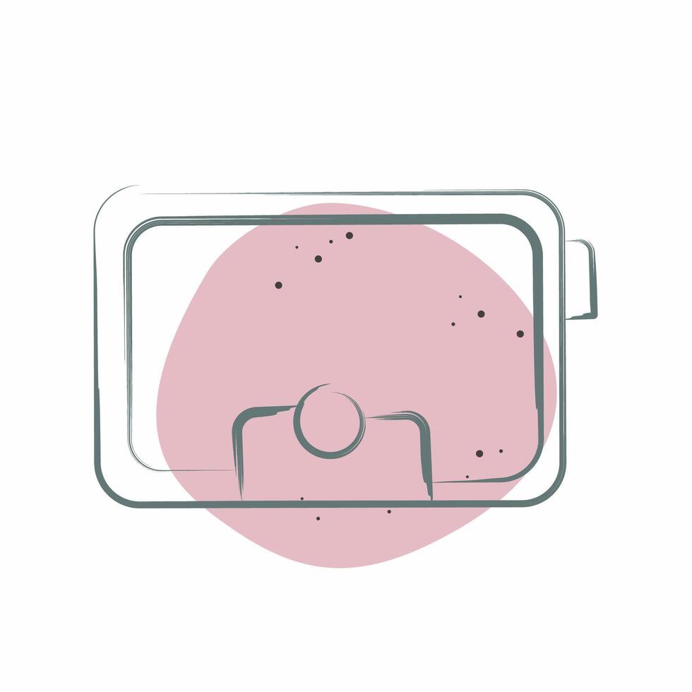 ikon handväska. relaterad till kvinna dag symbol. Färg fläck stil. enkel design illustration vektor