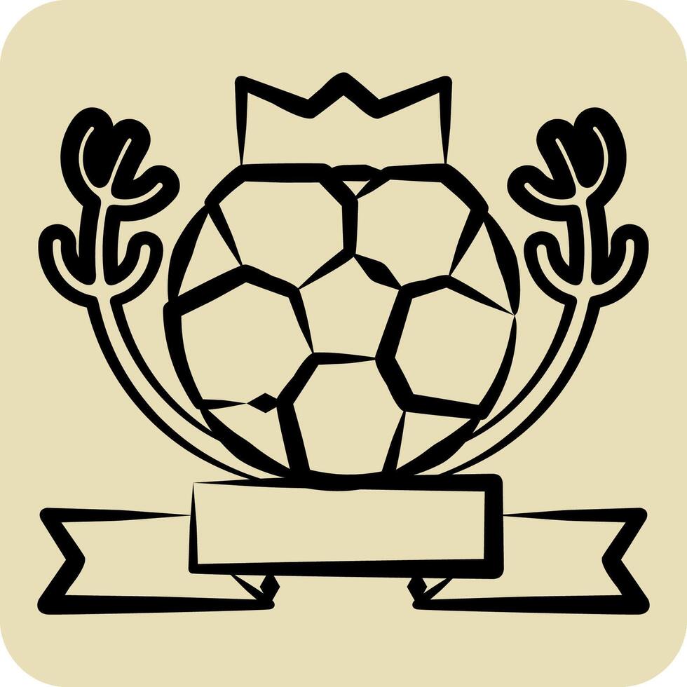 ikon mästerskap. relaterad till fotboll symbol. hand dragen stil. enkel design illustration vektor