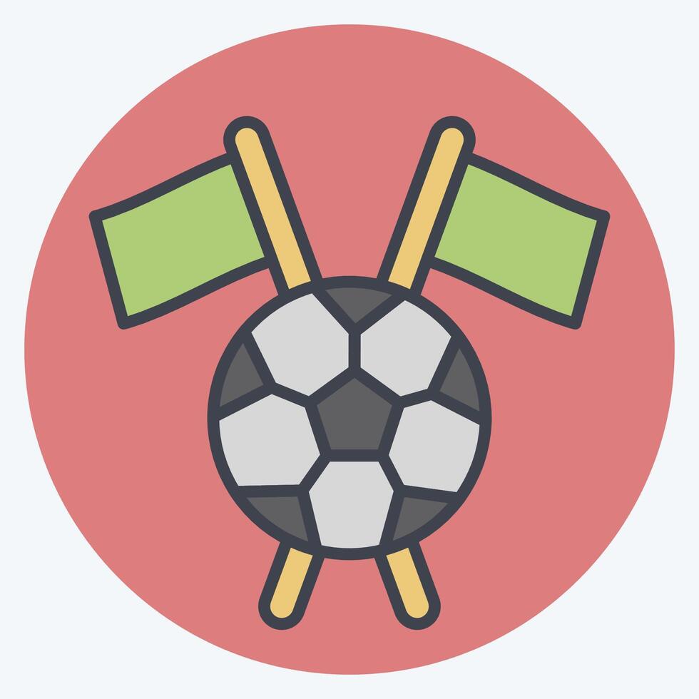 Symbol Flagge. verbunden zu Fußball Symbol. Farbe Kamerad Stil. einfach Design Illustration vektor