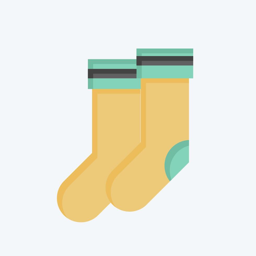 Symbol Socke. verbunden zu Fußball Symbol. eben Stil. einfach Design Illustration vektor