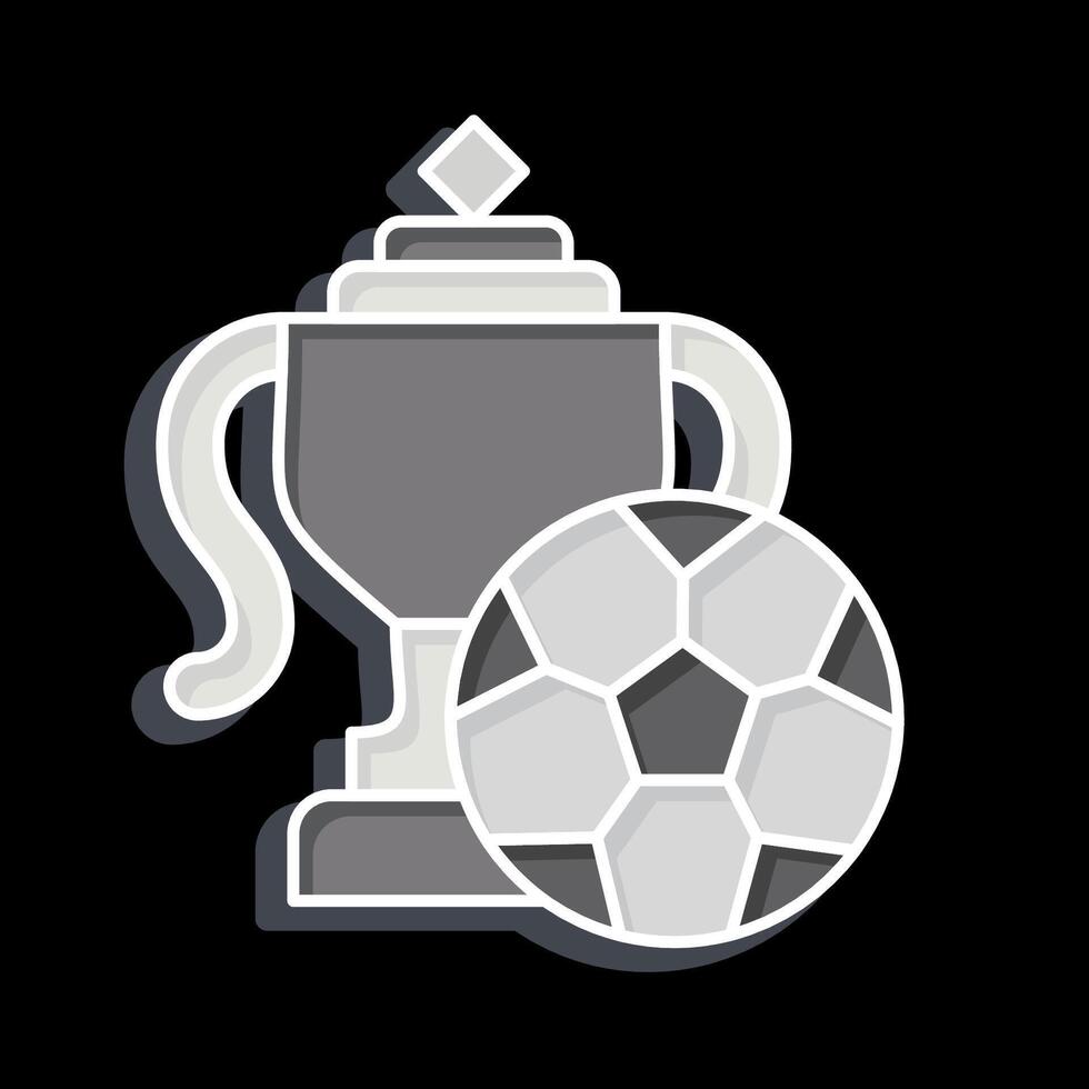 Symbol Trophäe. verbunden zu Fußball Symbol. glänzend Stil. einfach Design Illustration vektor