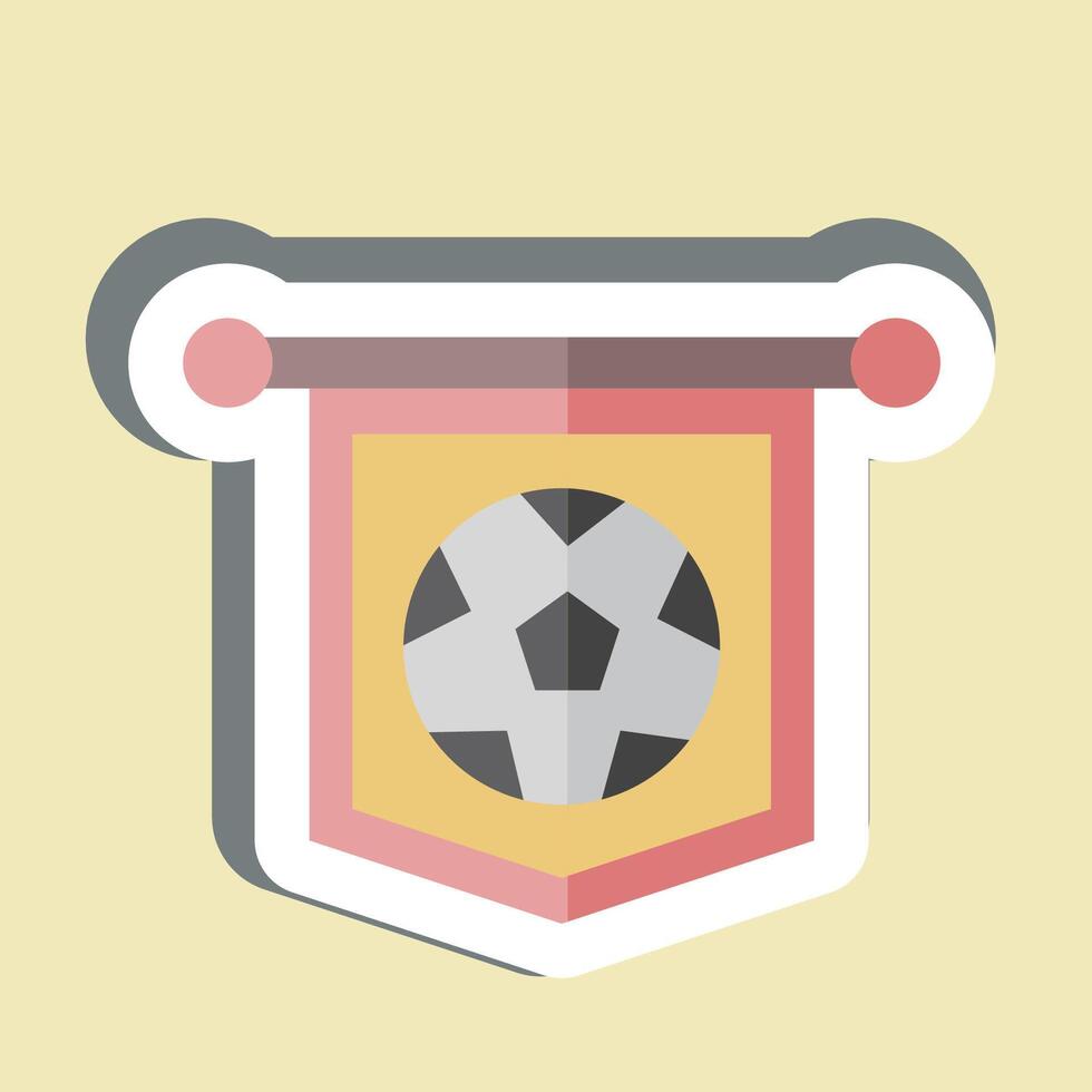 klistermärke vimpel. relaterad till fotboll symbol. enkel design illustration vektor