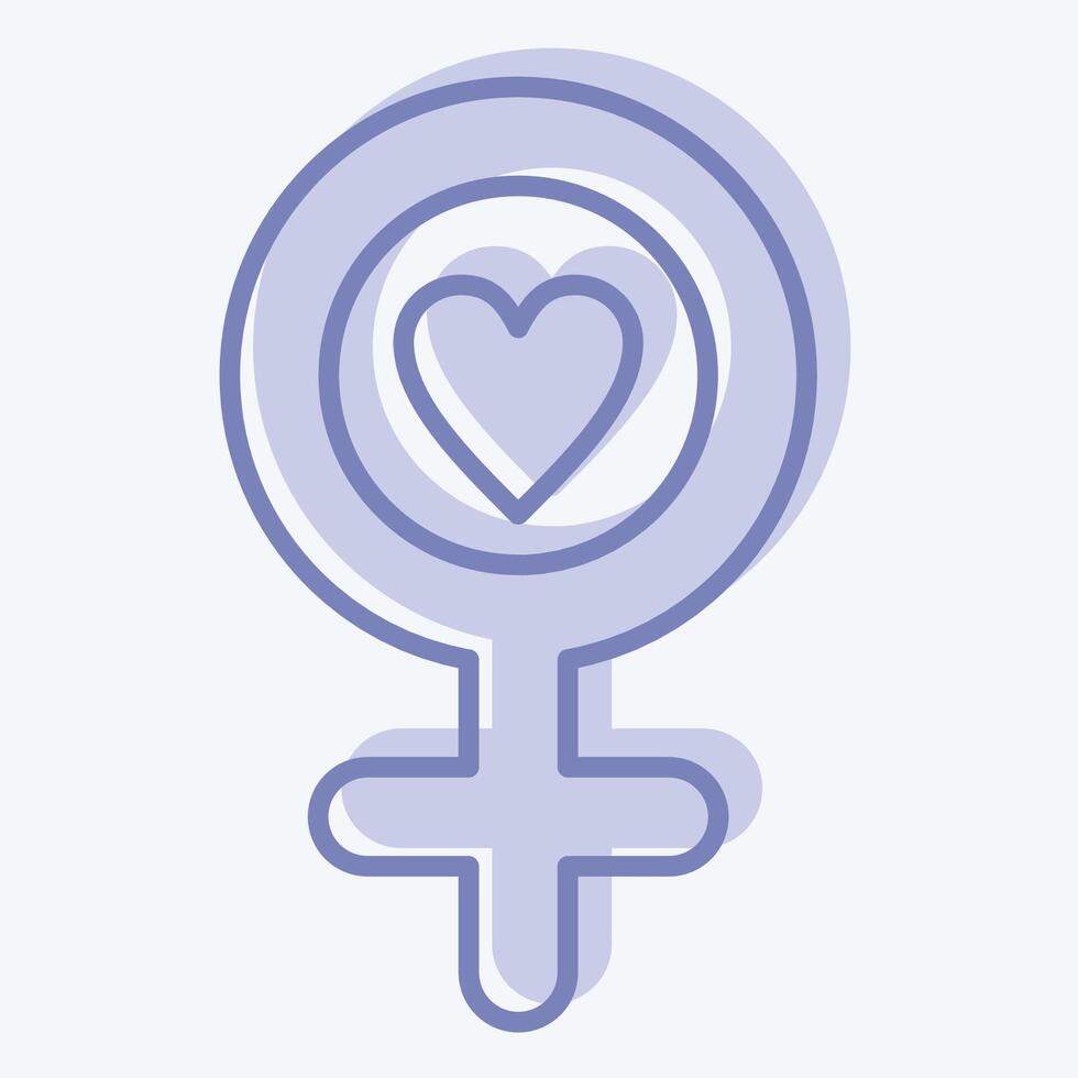 ikon kärlek. relaterad till kvinna dag symbol. två tona stil. enkel design illustration vektor