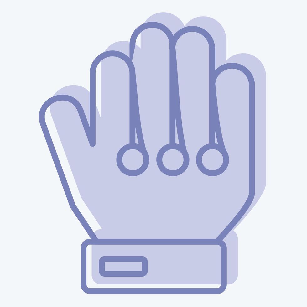 ikon mål vårdare handskar. relaterad till fotboll symbol. två tona stil. enkel design illustration vektor