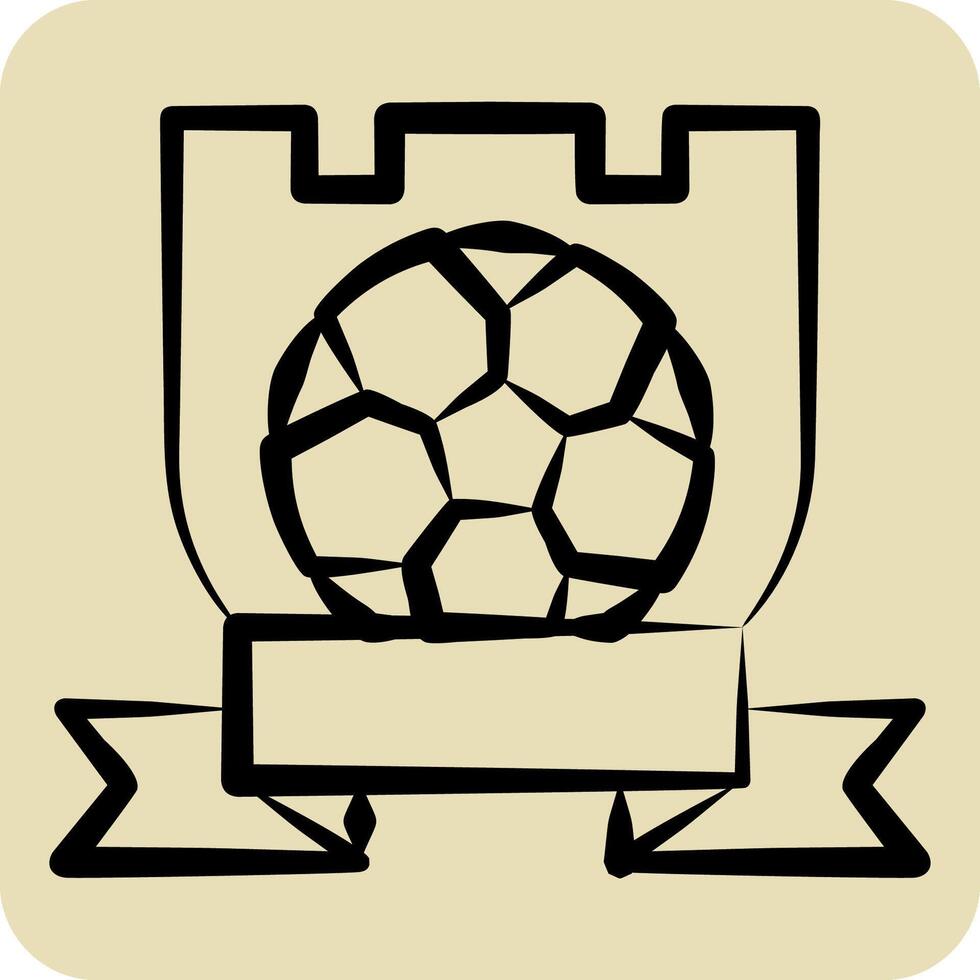 Symbol Symbol Team. verbunden zu Fußball Symbol. Hand gezeichnet Stil. einfach Design Illustration vektor