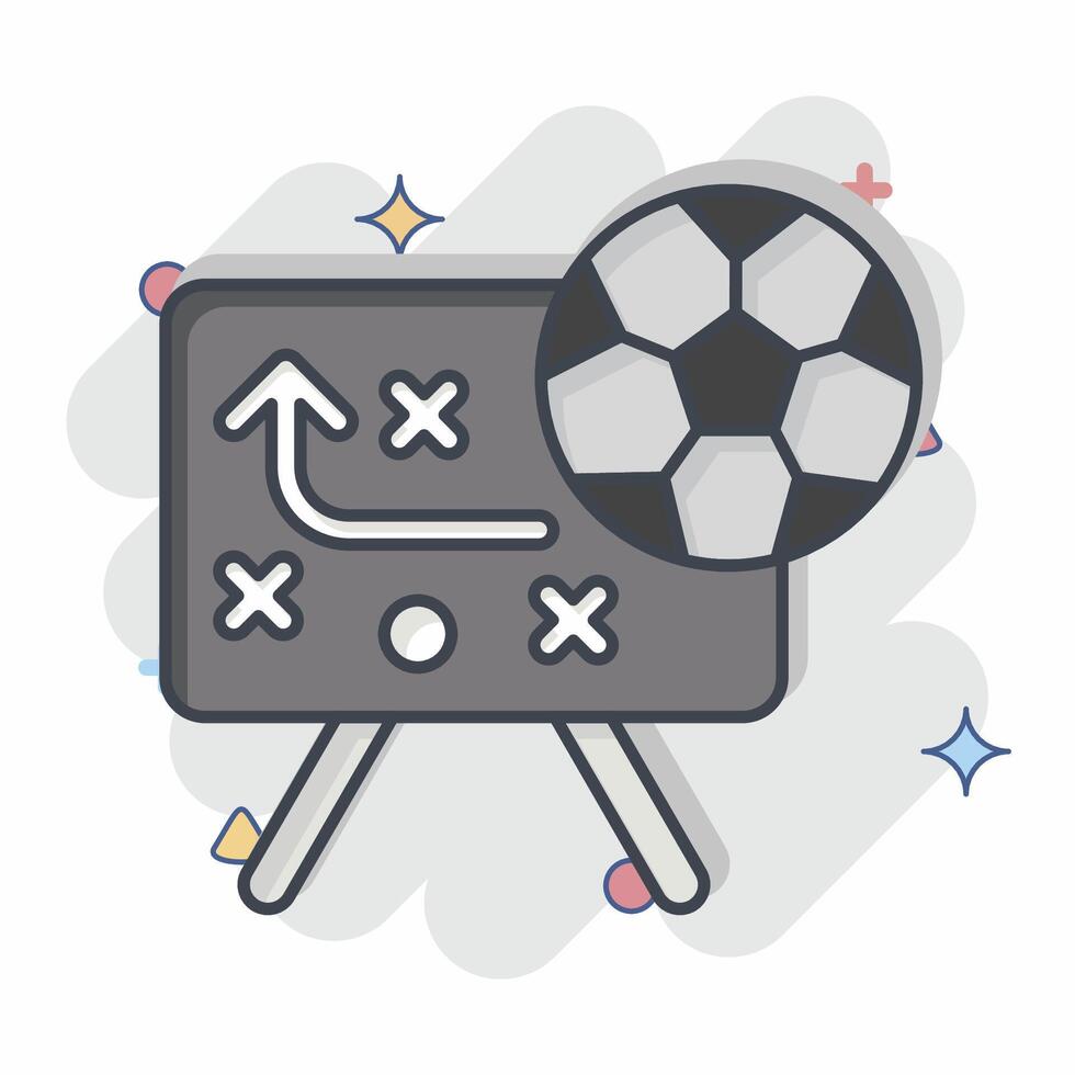 ikon strategi. relaterad till fotboll symbol. komisk stil. enkel design illustration vektor