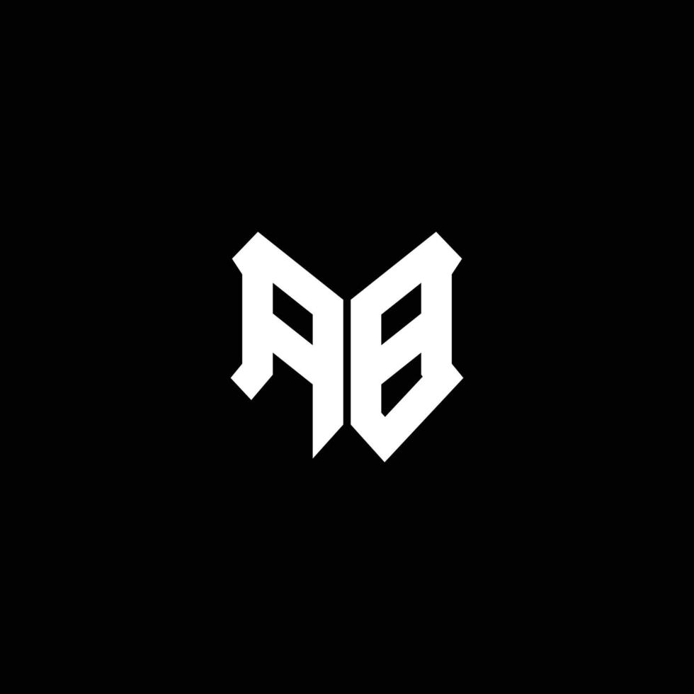 ab logotyp monogram med sköld form formgivningsmall vektor