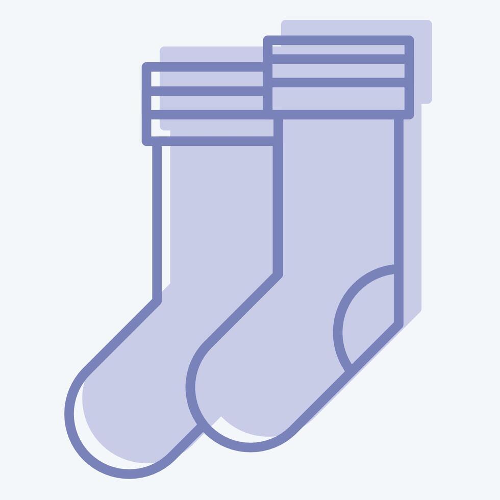 Symbol Socke. verbunden zu Fußball Symbol. zwei Ton Stil. einfach Design Illustration vektor