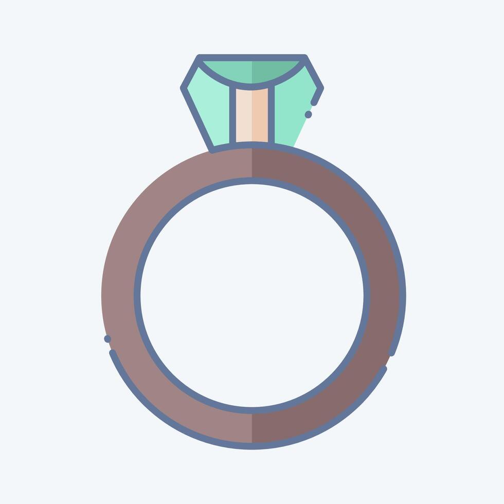 Symbol Ring. verbunden zu Frau Tag Symbol. Gekritzel Stil. einfach Design Illustration vektor