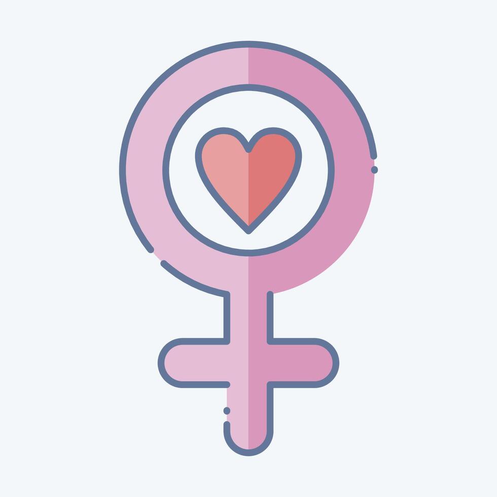 ikon kärlek. relaterad till kvinna dag symbol. klotter stil. enkel design illustration vektor