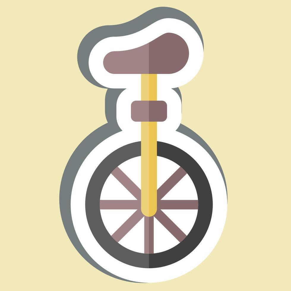 klistermärke enhjuling. relaterad till parad symbol. enkel design illustration vektor