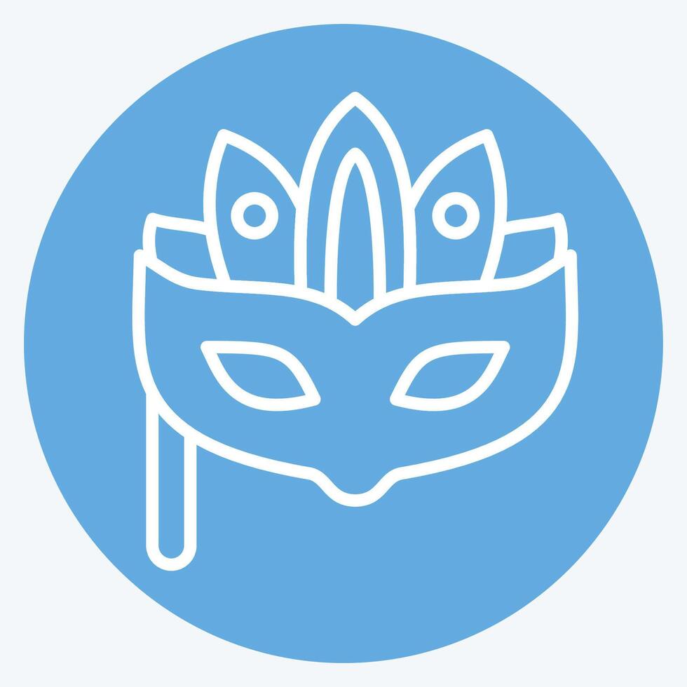 Symbol Karneval Maske. verbunden zu Parade Symbol. Blau Augen Stil. einfach Design Illustration vektor