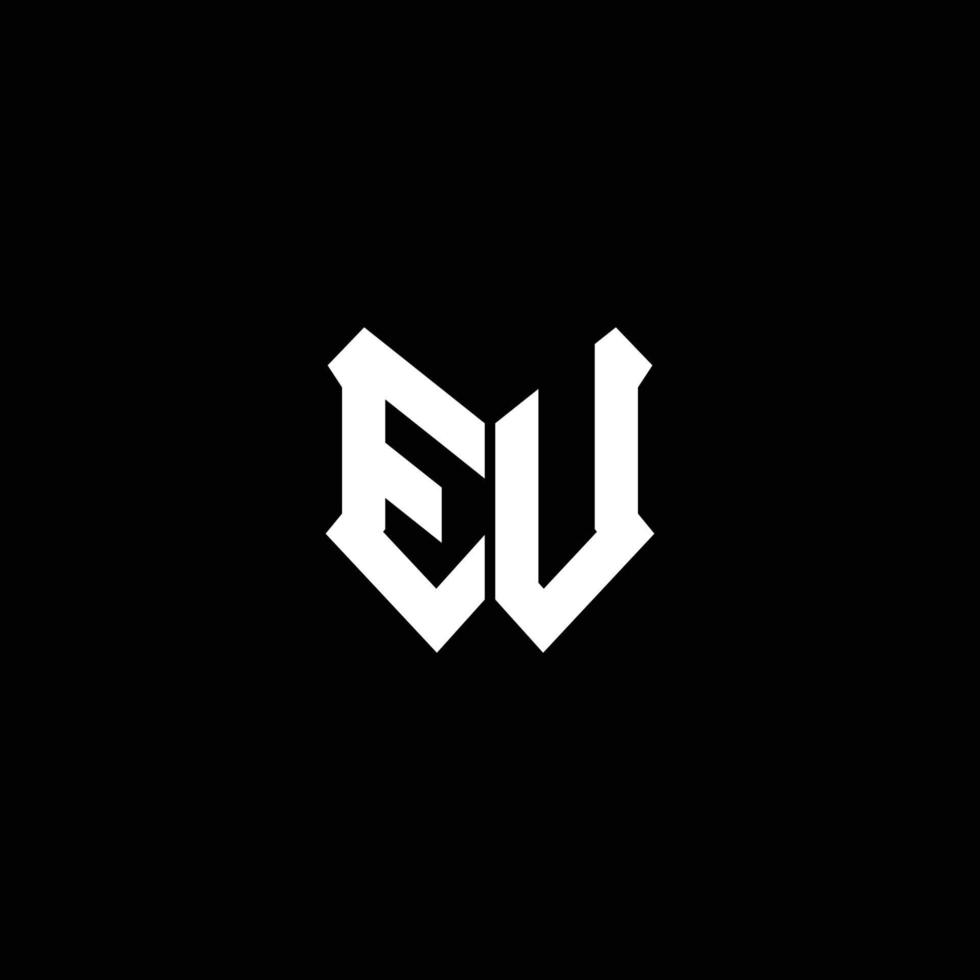 eu logotyp monogram med sköld form designmall vektor