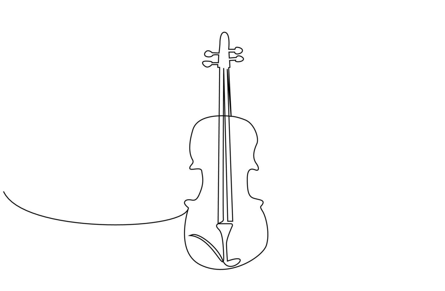 Violine Musik- Instrument Objekt einer Linie Kunst Design vektor