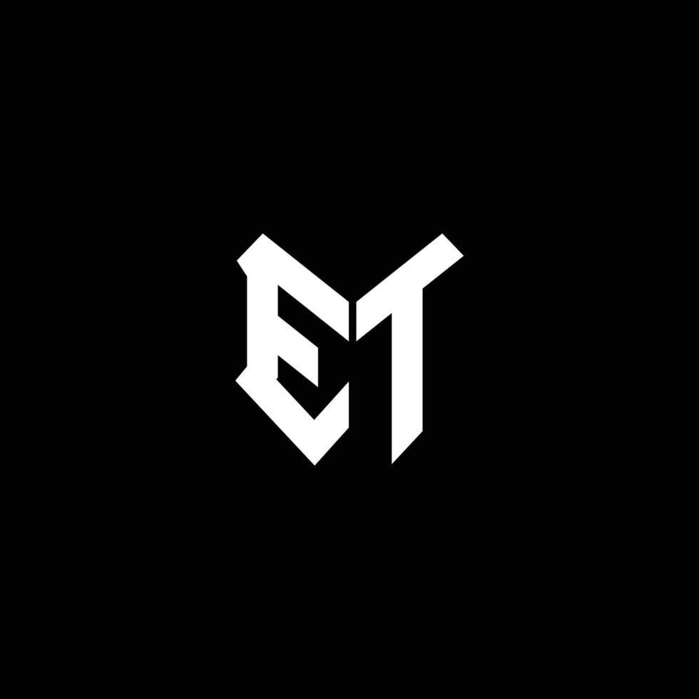 et logotyp monogram med sköld form designmall vektor