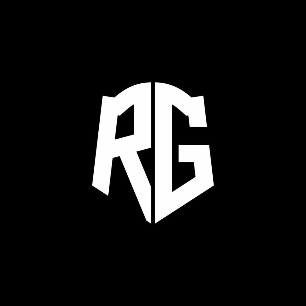 rg monogram brev logotyp band med sköld stil isolerad på svart bakgrund vektor