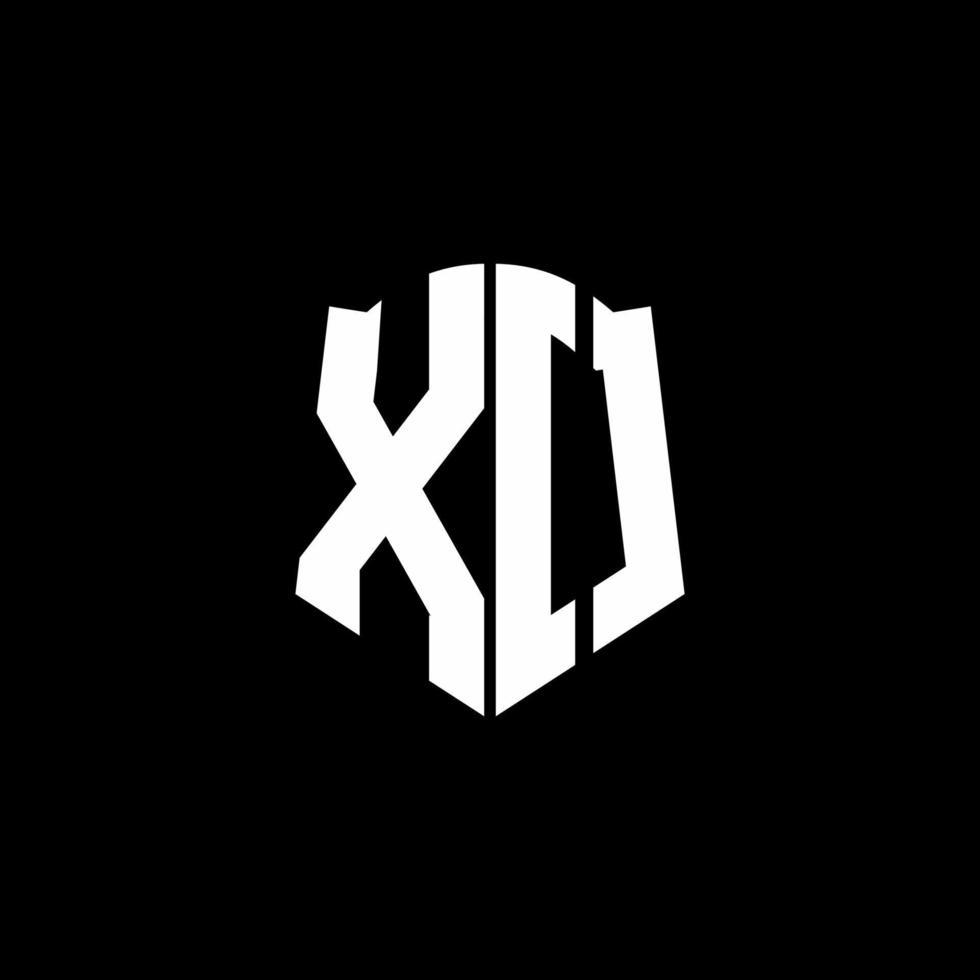 xo monogram brev logotyp band med sköld stil isolerad på svart bakgrund vektor