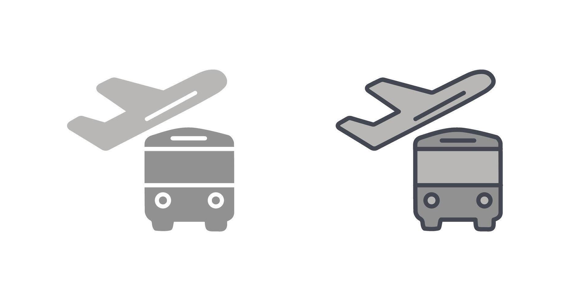 Bus auf Flughafen Symbol Design vektor