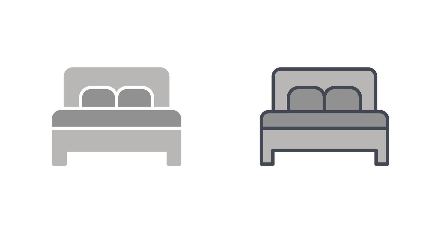 dubbel- säng ii ikon design vektor