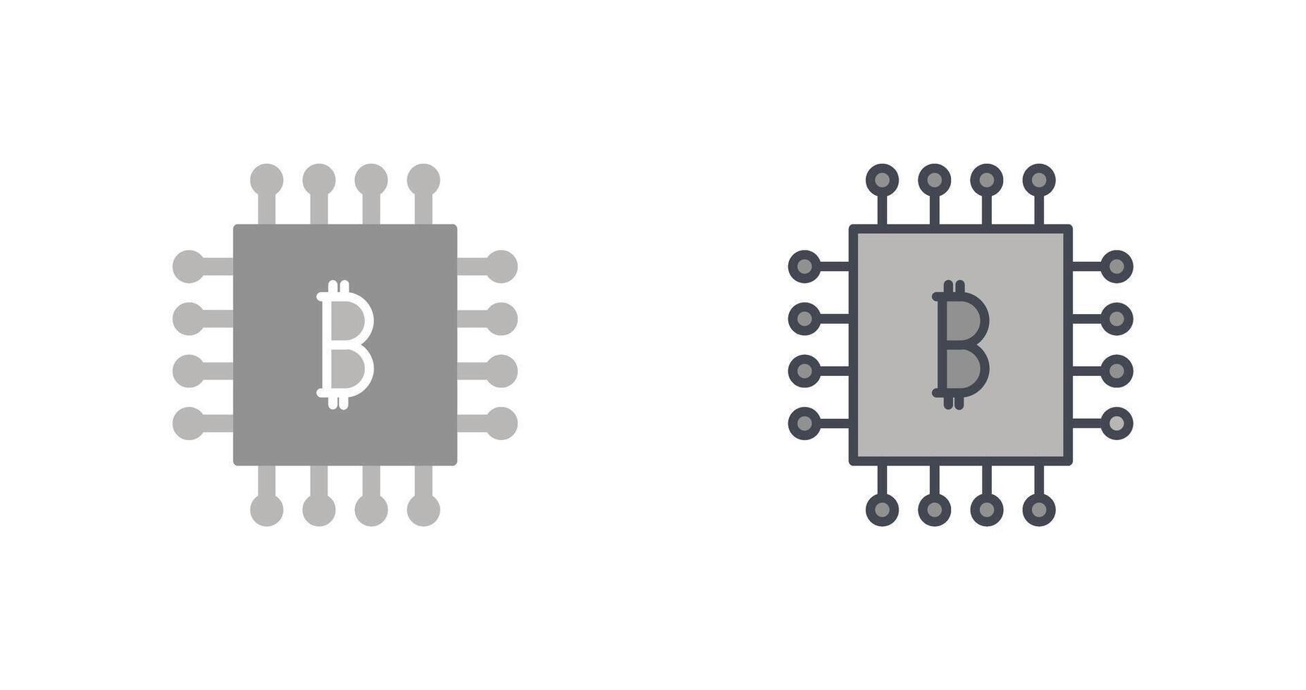 bitcoin chip ikon design vektor