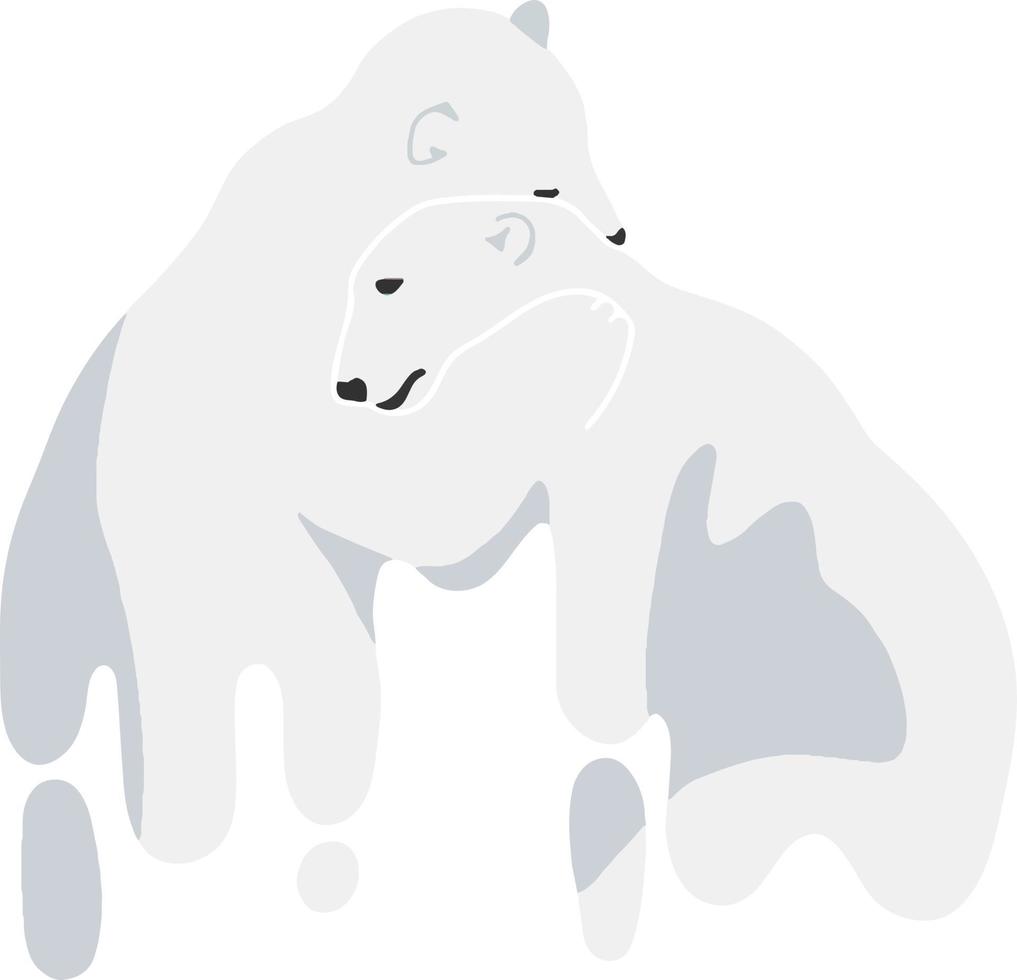Eisbären sind traurig und schmelzen in der globalen Erwärmung vektor
