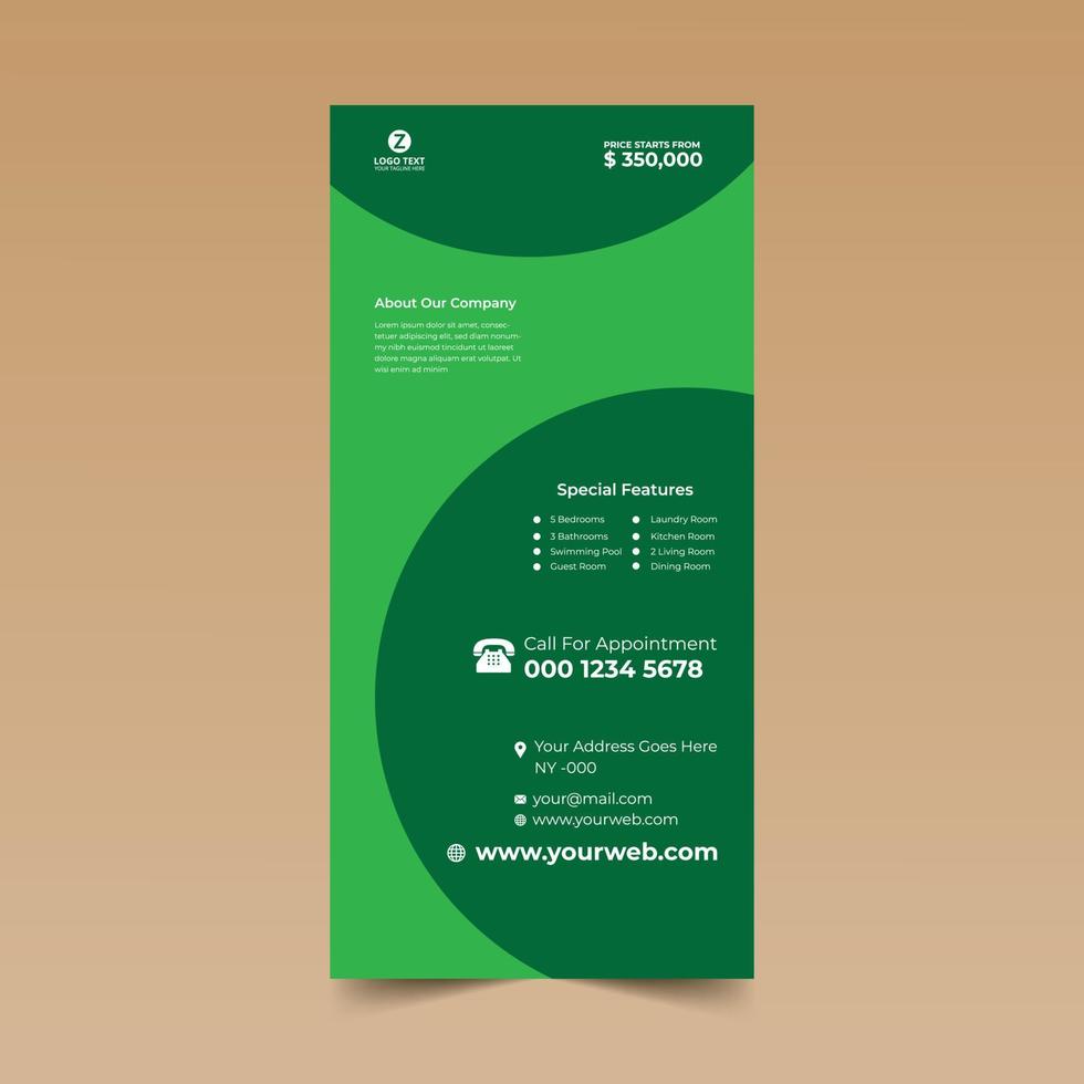 grön trevlig rackkort formgivningsmall vektor