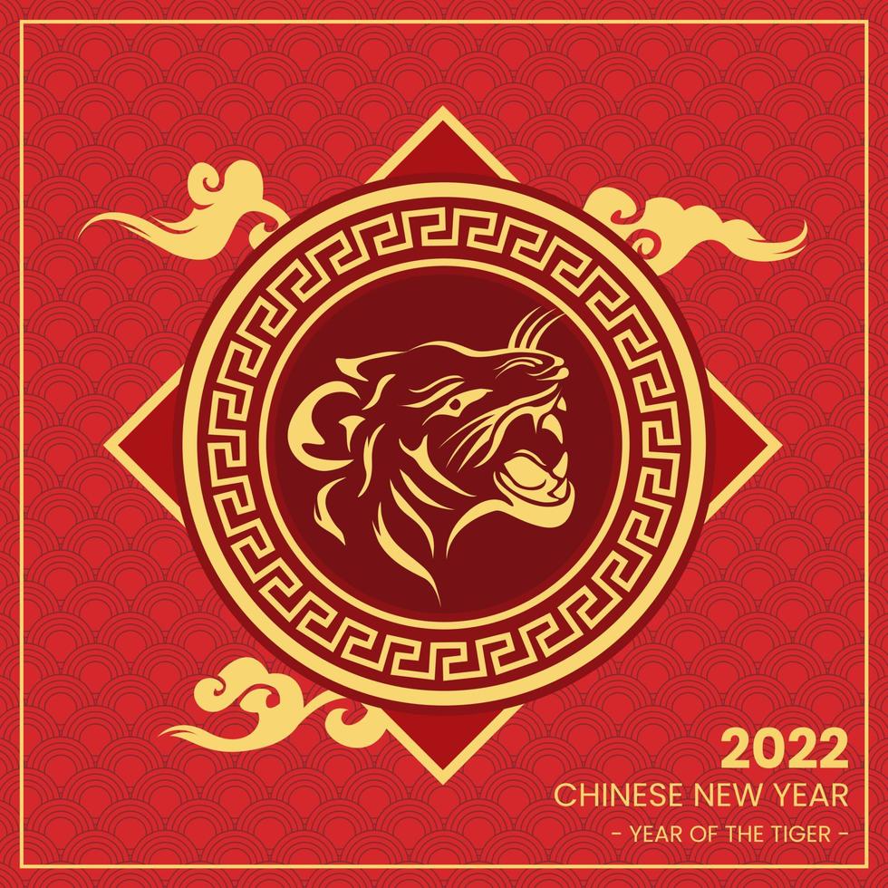 kinesisk nyårsbanner 2022 vektor