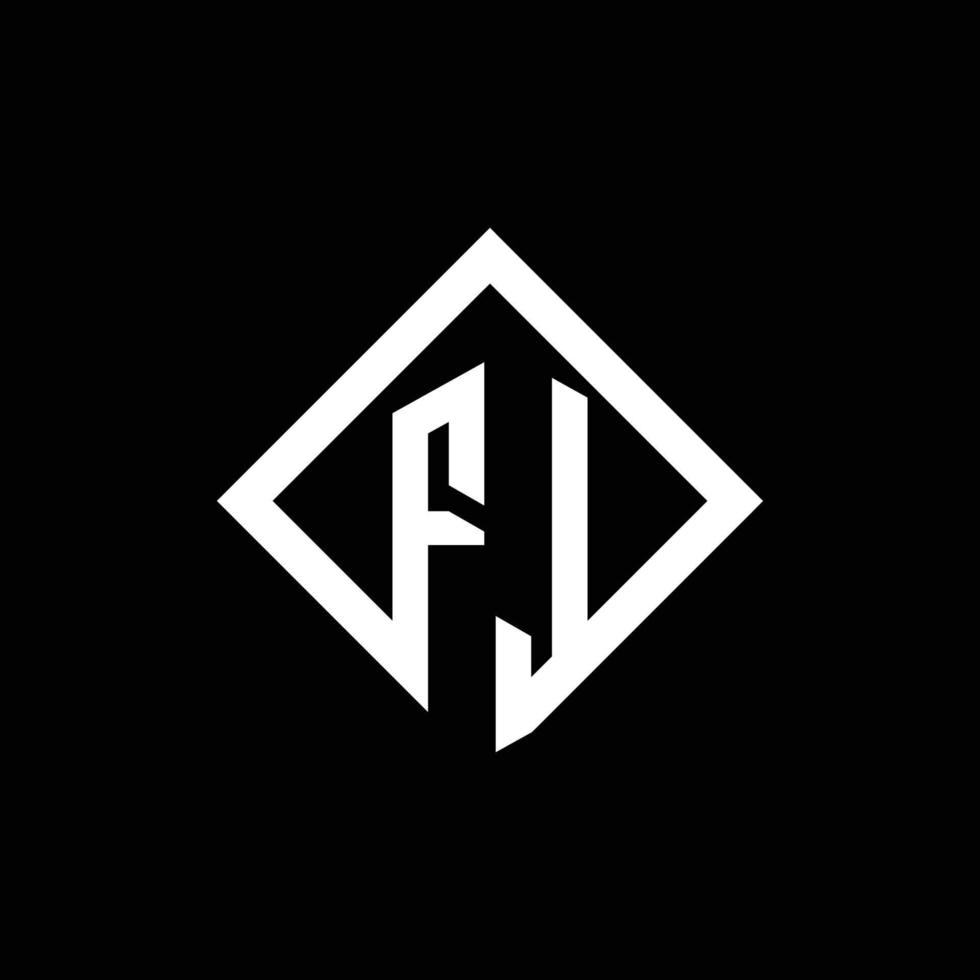 fl logotyp monogram med fyrkantig rotera stil designmall vektor