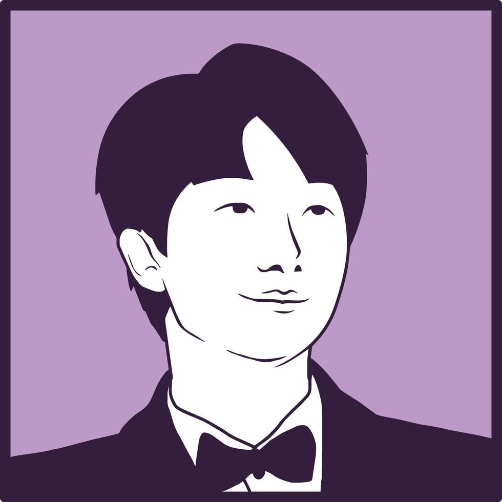 Porträt eines jungen asiatischen Mannes lächelnd. vektor