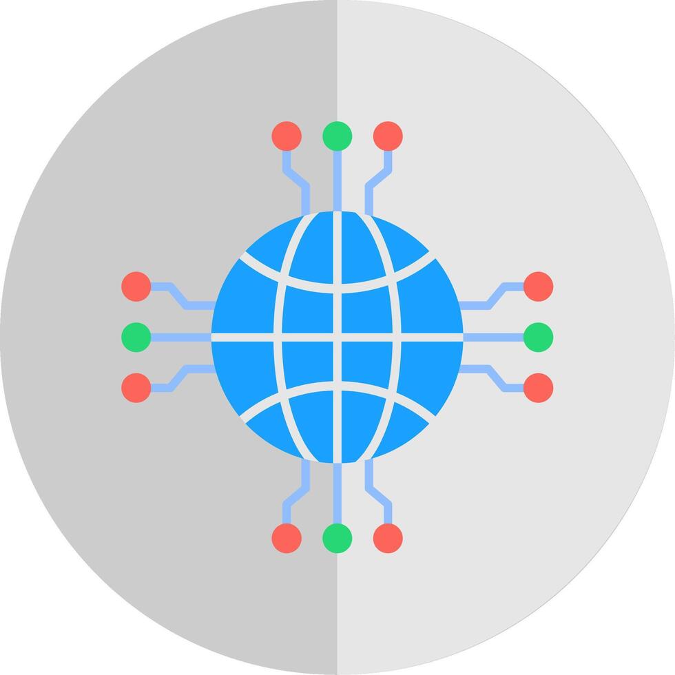 nätverk platt skala ikon vektor