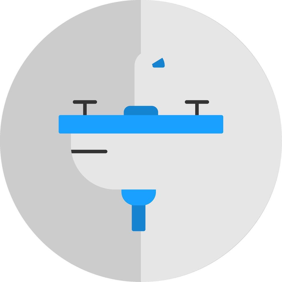 tvättställ platt skala ikon vektor