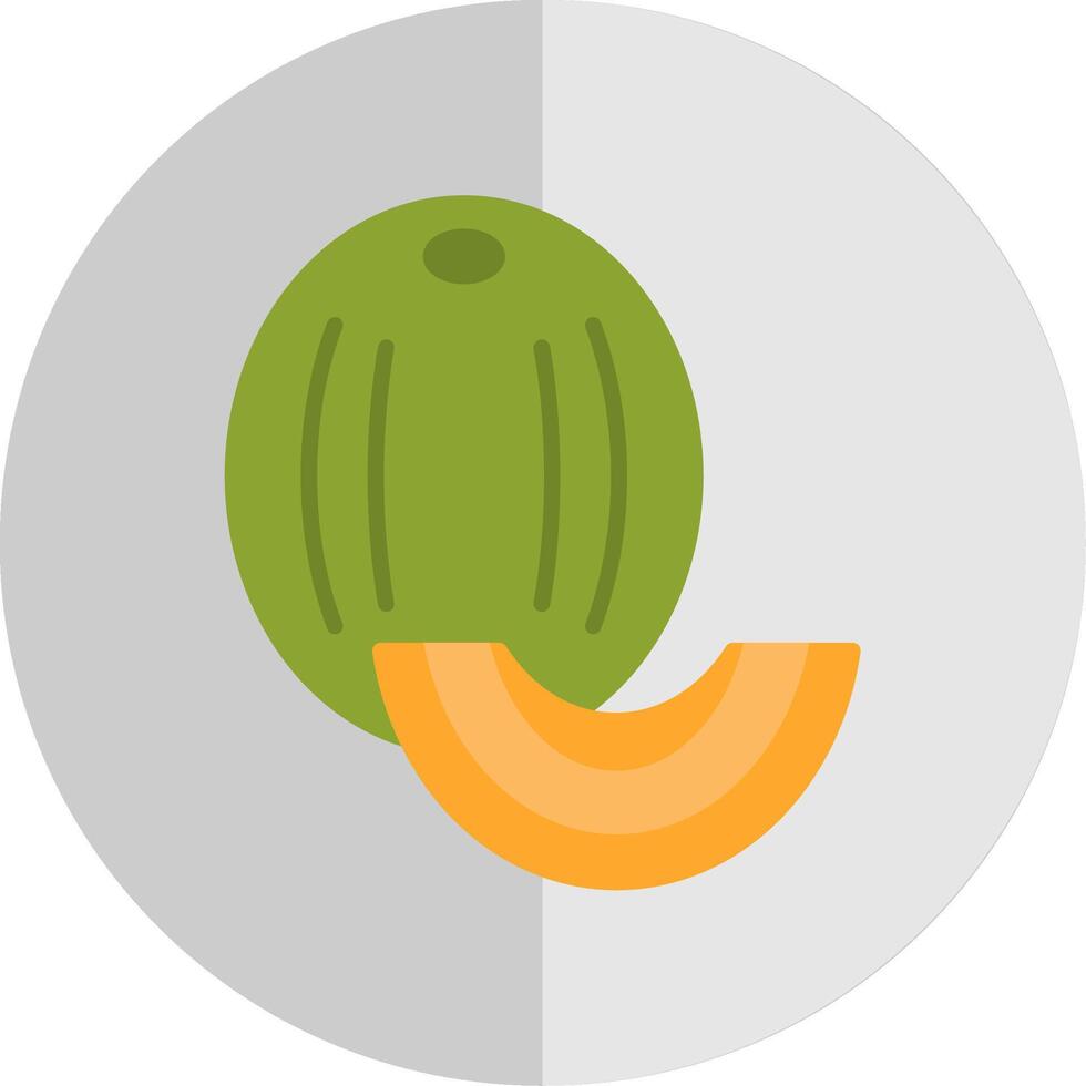 Honigtau Melone eben Rahmen Symbol vektor