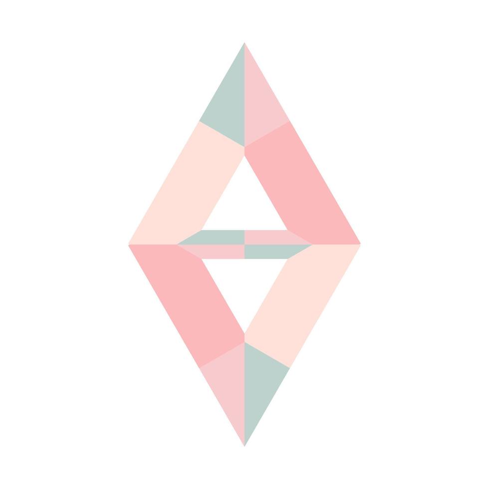 niedliche Cartoon-Rhombus im flachen Stil isoliert auf weißem Hintergrund. geometrische Form, Logo, Symbol. vektor