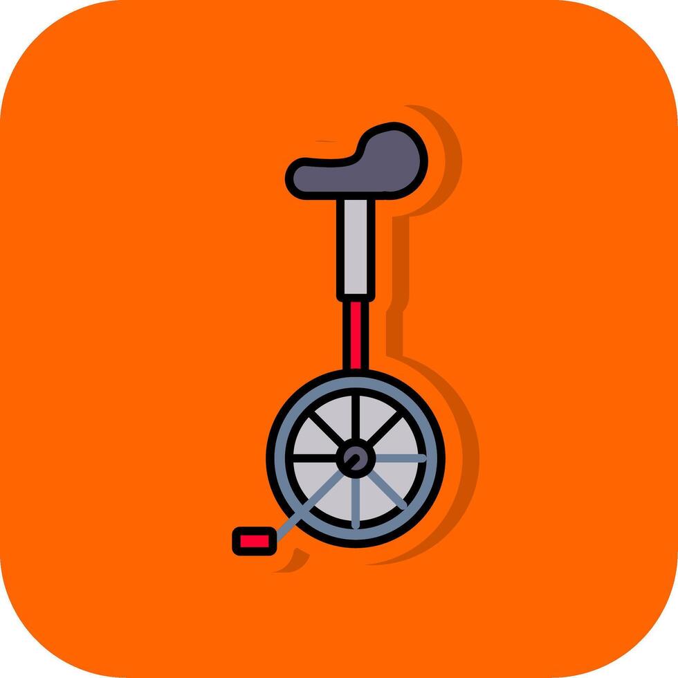 Einrad gefüllt Orange Hintergrund Symbol vektor