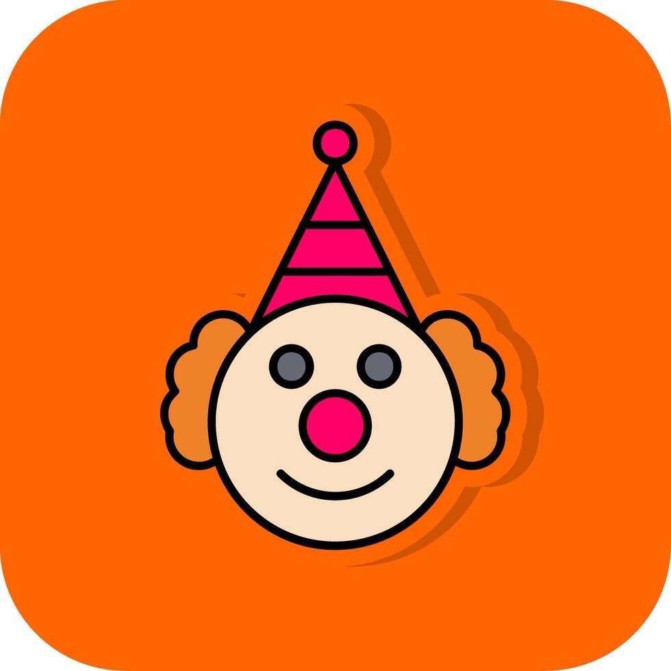 clown fylld orange bakgrund ikon vektor