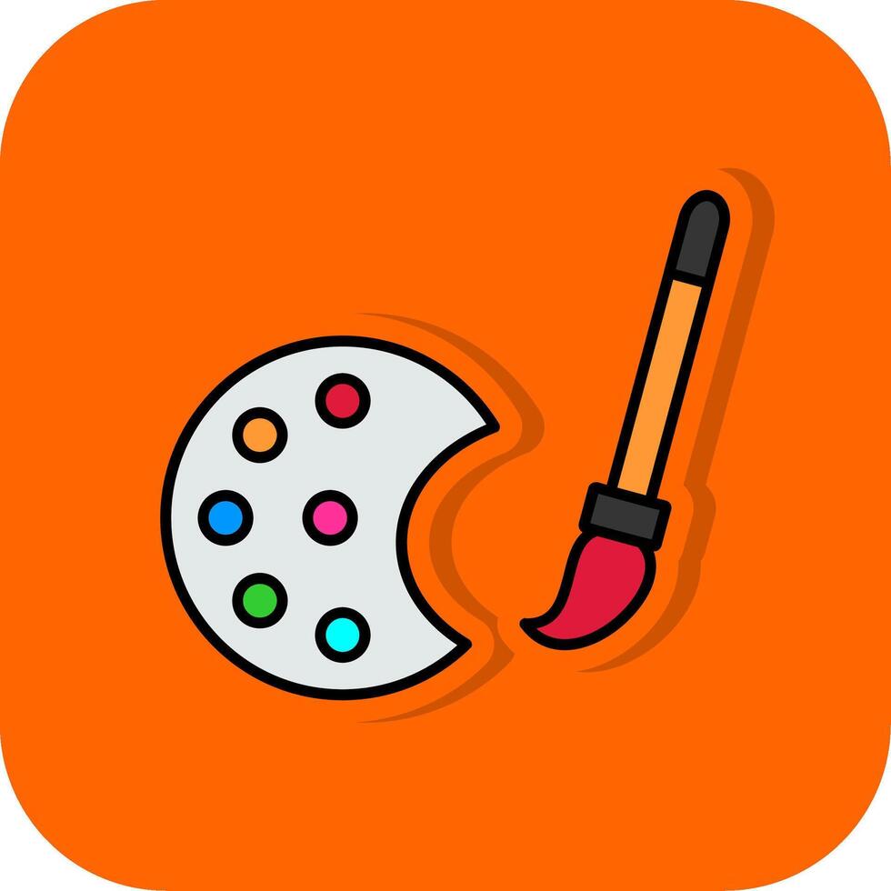 Färg palett fylld orange bakgrund ikon vektor