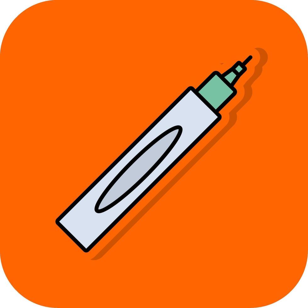 Korrektor gefüllt Orange Hintergrund Symbol vektor