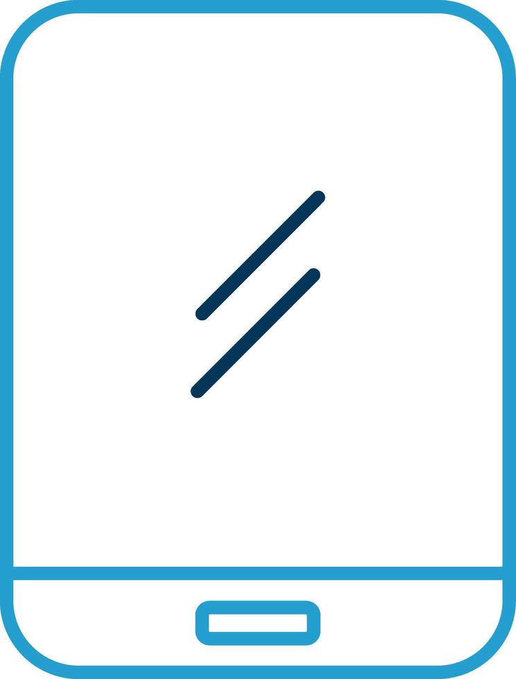Tablette Linie Blau zwei Farbe Symbol vektor