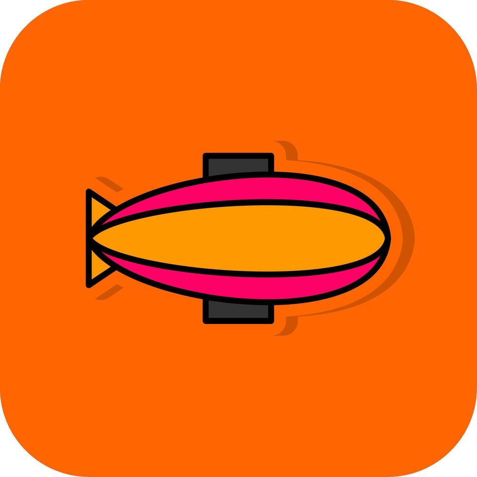 zeppelin fylld orange bakgrund ikon vektor