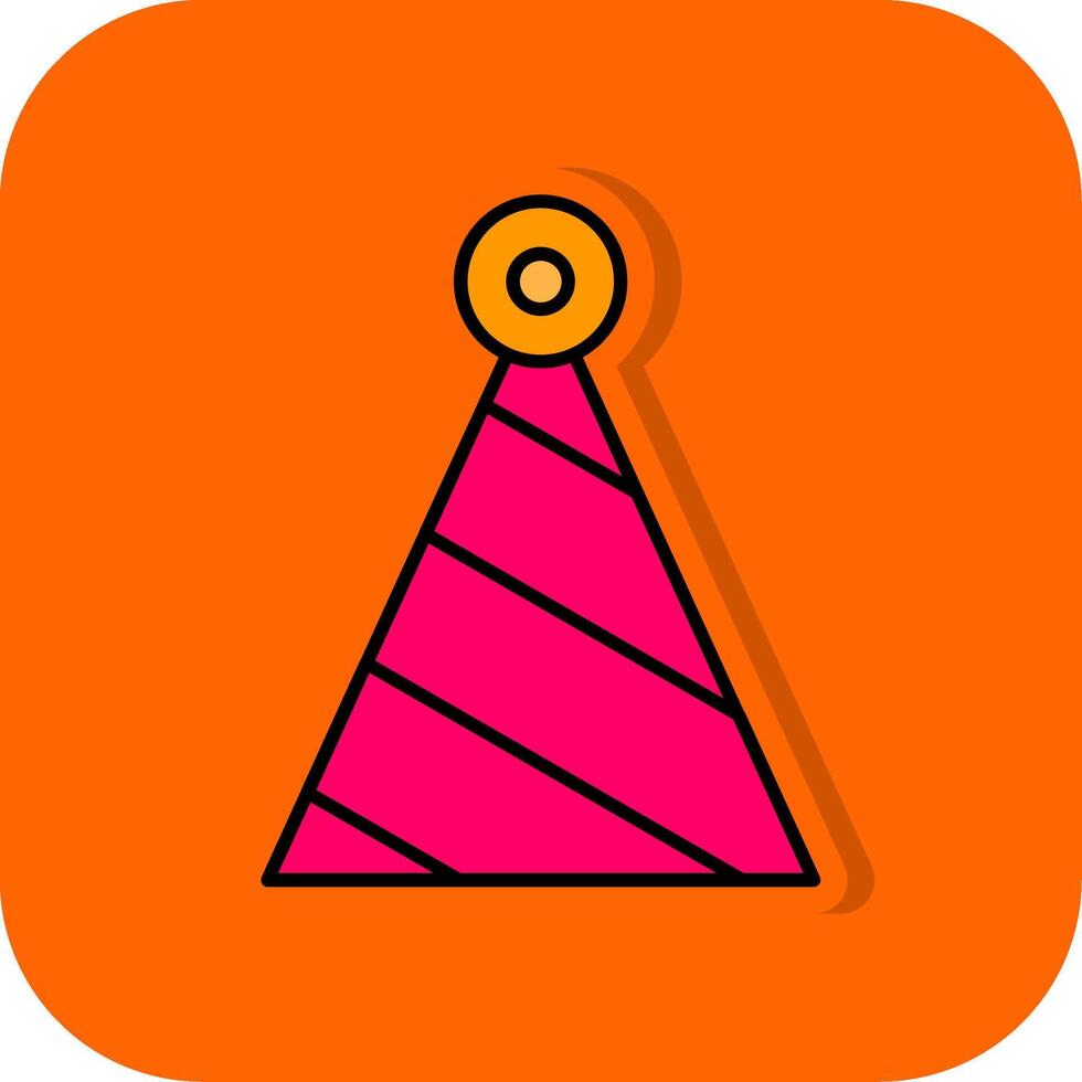 fest hatt fylld orange bakgrund ikon vektor