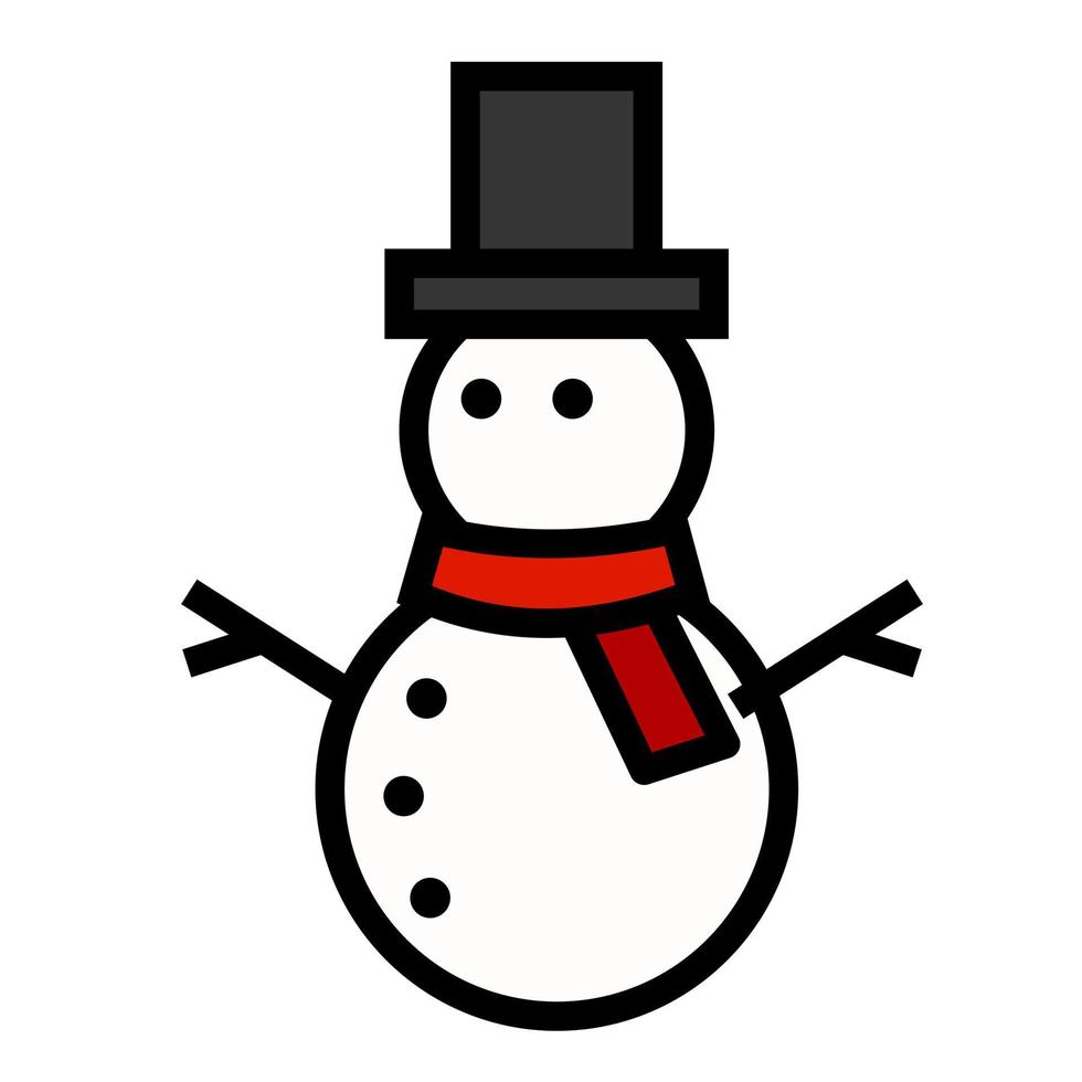 enkel snögubbe ikon design för jul. vektor