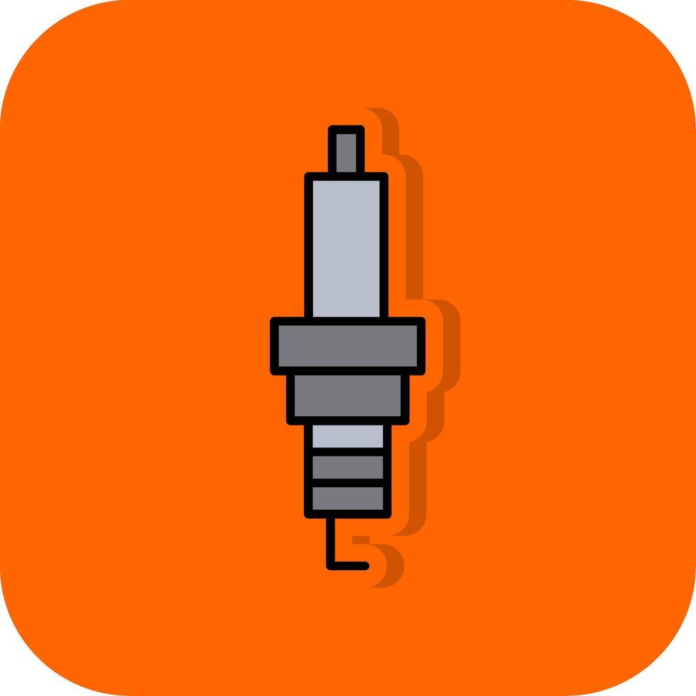 Funke Stecker gefüllt Orange Hintergrund Symbol vektor